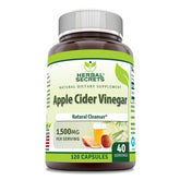 Herbal Secrets Apple Cider Vinegar bottle showing 1500 mg per serving