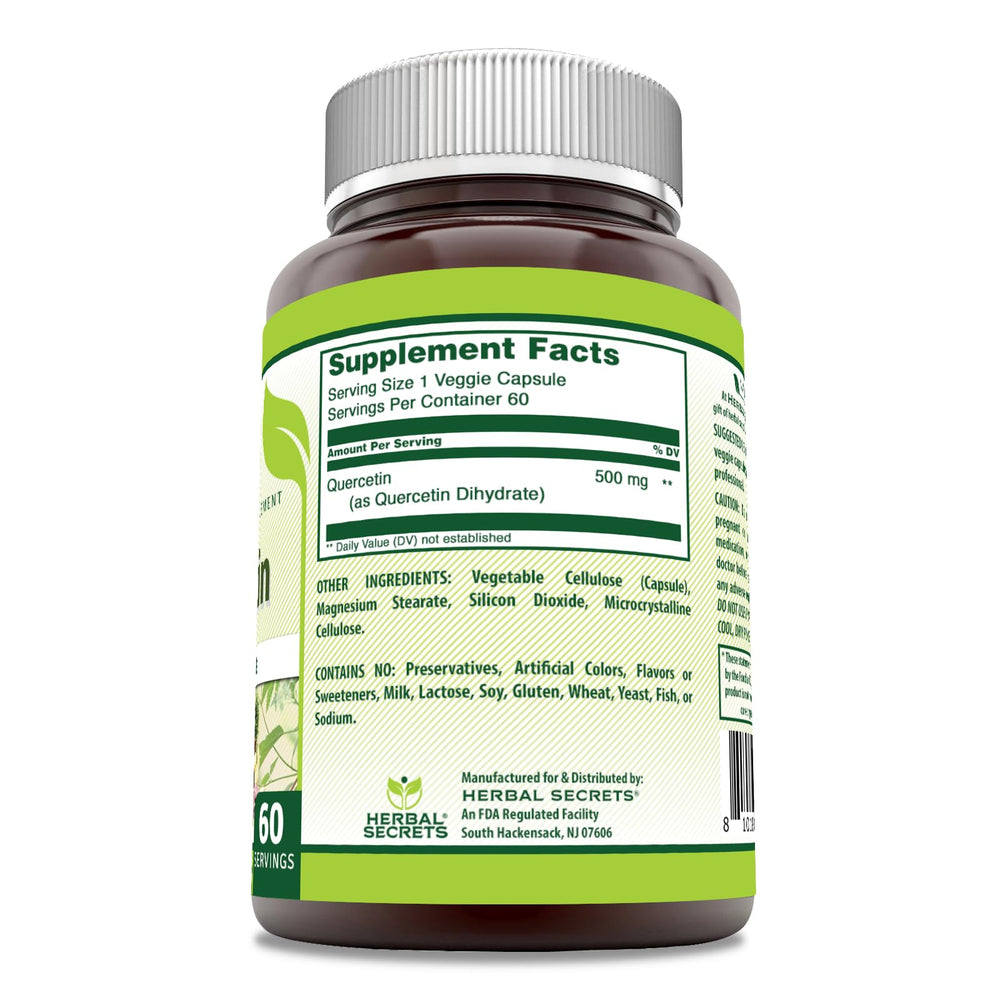 Herbal Secrets Quercetin 500 mg bottle