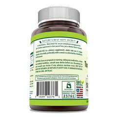 Herbal Secrets bottle label showing Non-GMO and Gluten Free features