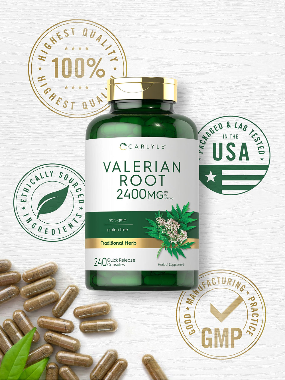 Herbal Valerian Root extract supplement