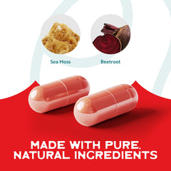Sea moss and beetroot nutrient-rich capsule ingredients