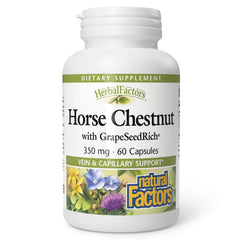 Bottle of HerbalFactors Natural Factors Horse Chestnut with Grape Seed 60 capsules