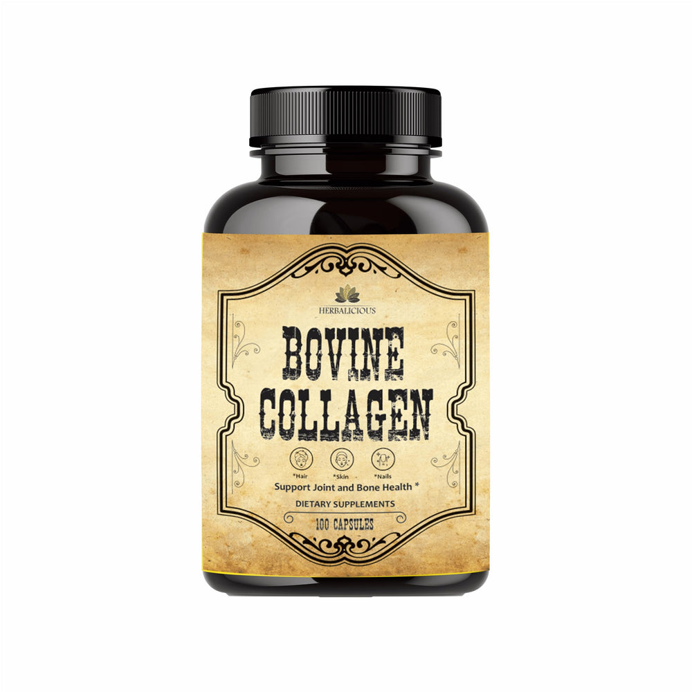 HERBALICIOUS Bovine Collagen bottle on white background
