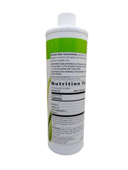 Herbalife Aloe Concentrate Mandarin bottle with a glass and ingredients