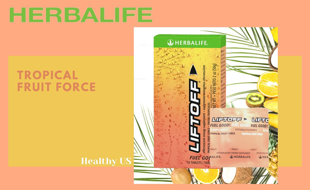 Herbalife Liftoff combo packaging display with three flavors