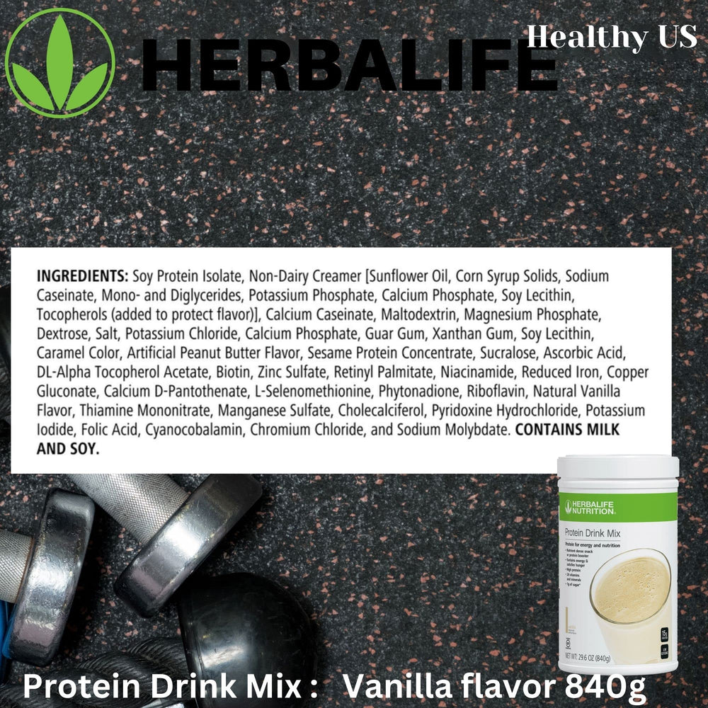 Herbalife Protein Drink Mix Vanilla glass with mixed shake — creamy vanilla flavor