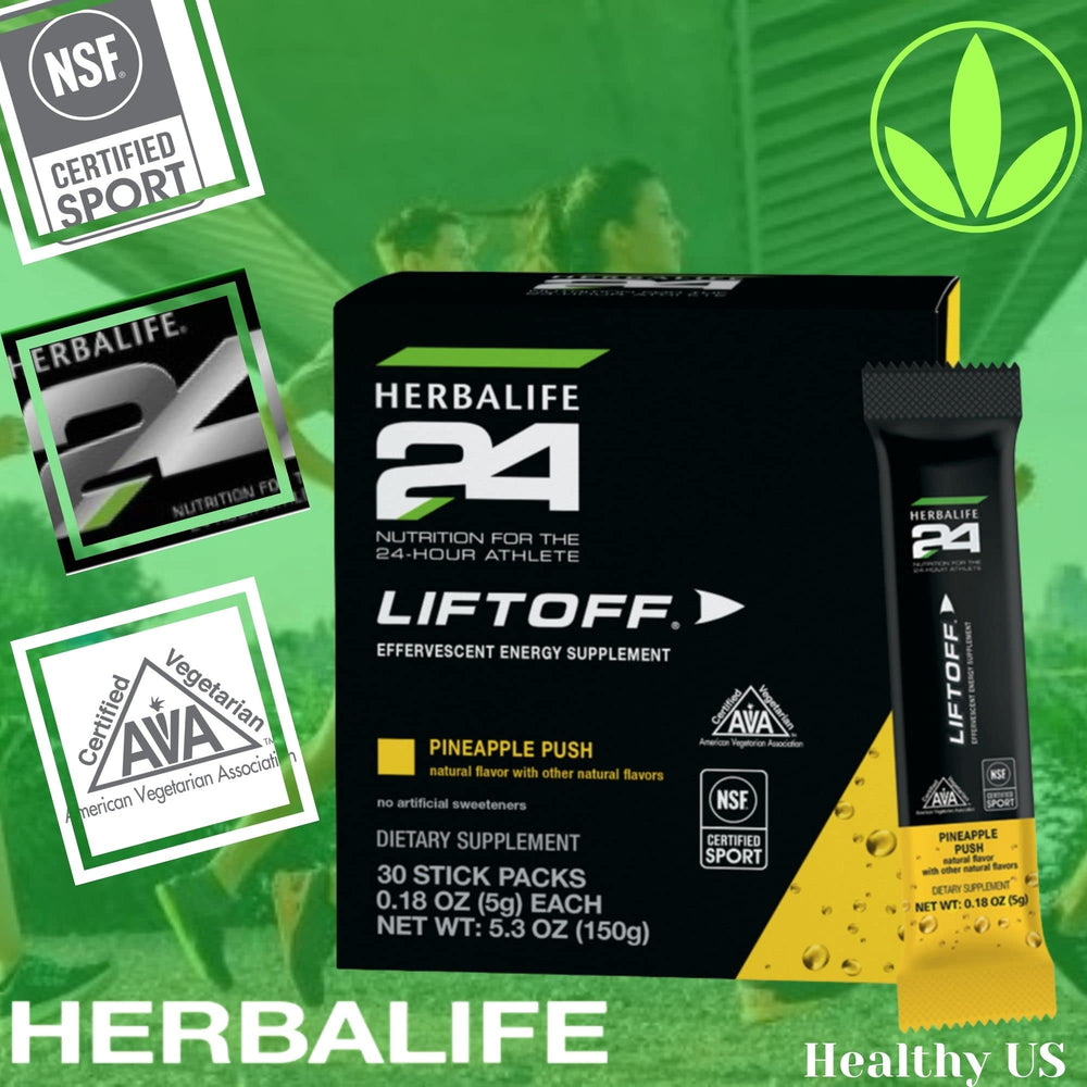 Herbalife24 Liftoff Pineapple Push stick pack with no sugar formula.