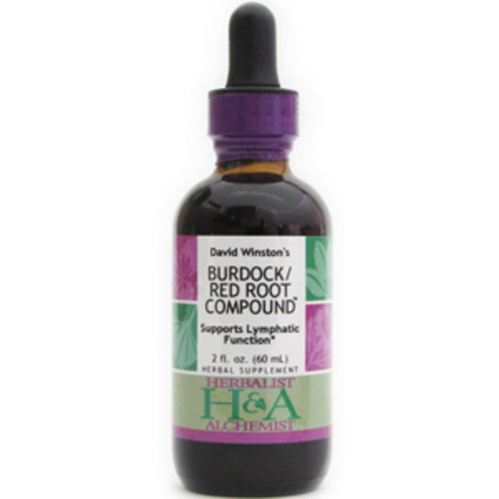 Bottle label for Herbalist & Alchemist Burdock/Red Root Compound 2 oz