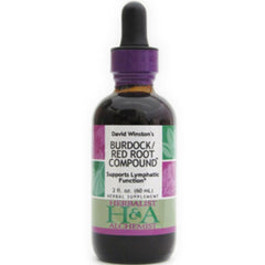 Bottle label for Herbalist & Alchemist Burdock/Red Root Compound 2 oz