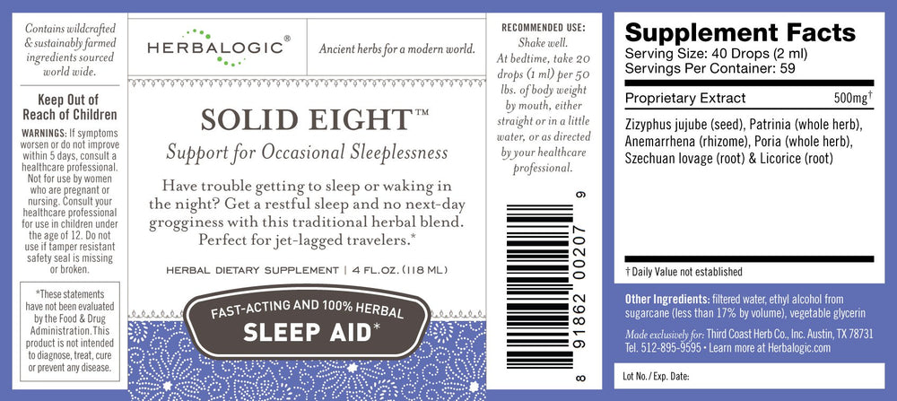 Dropper dispensing Solid Eight liquid sleep aid