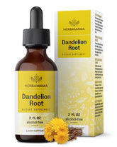 HERBAMAMA Dandelion Root Tincture bottle with dropper
