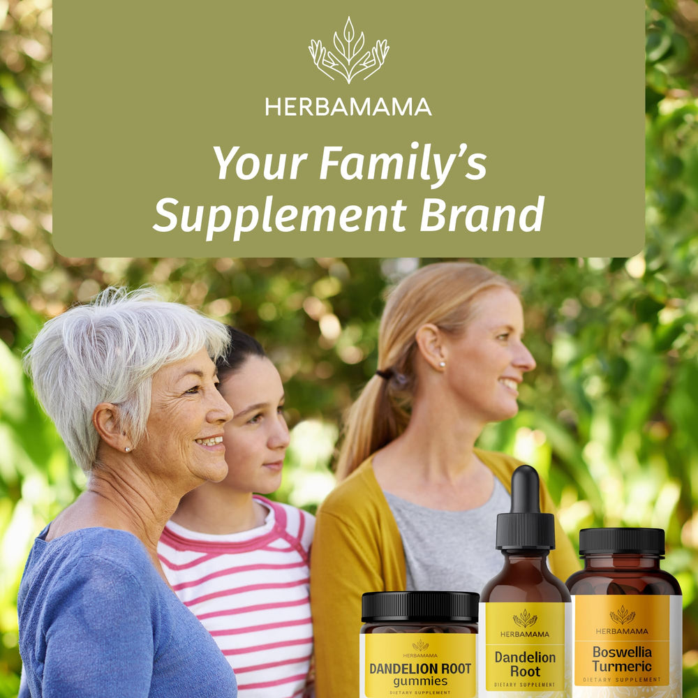 Dandelion Root Tincture bottle in natural health setting