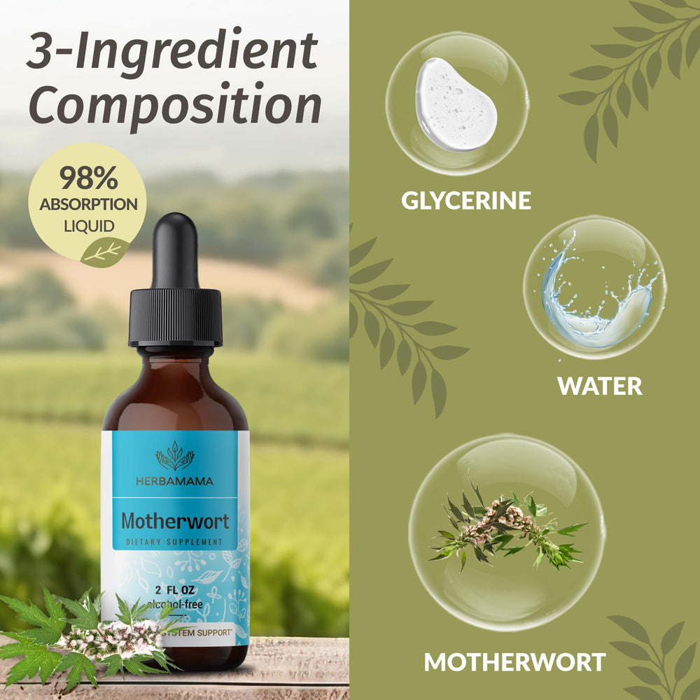 Ingredients: Motherwort extract, vegetable glycerin, distilled water