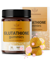 Herbamama Reduced Glutathione Gummies bottle with banana flavor