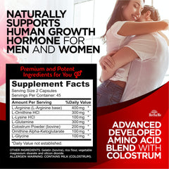 HerbaMe HGH ingredients L-Arginine highlight amino acids supporting muscle function