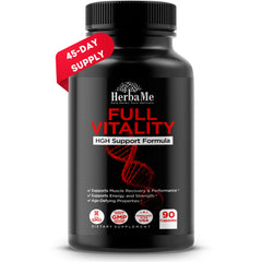 HerbaMe HGH supplements bottle ready for daily use supports vitality
