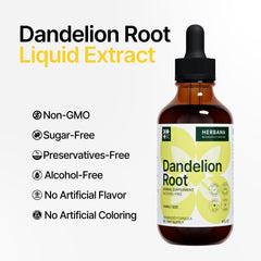 HERBANA Dandelion Root made in USA seal emphasizing American production.