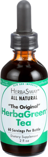 Front view of HerbaSway HerbaGreen Tea Original 2 oz bottle