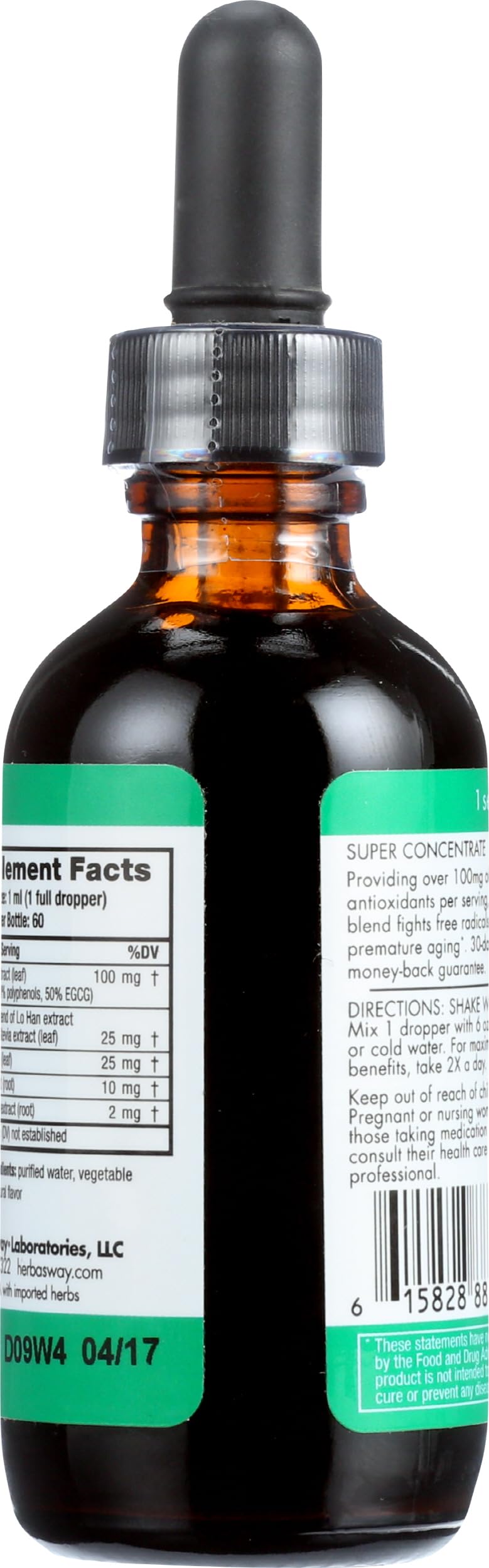 Close-up of HerbaGreen Tea Original label