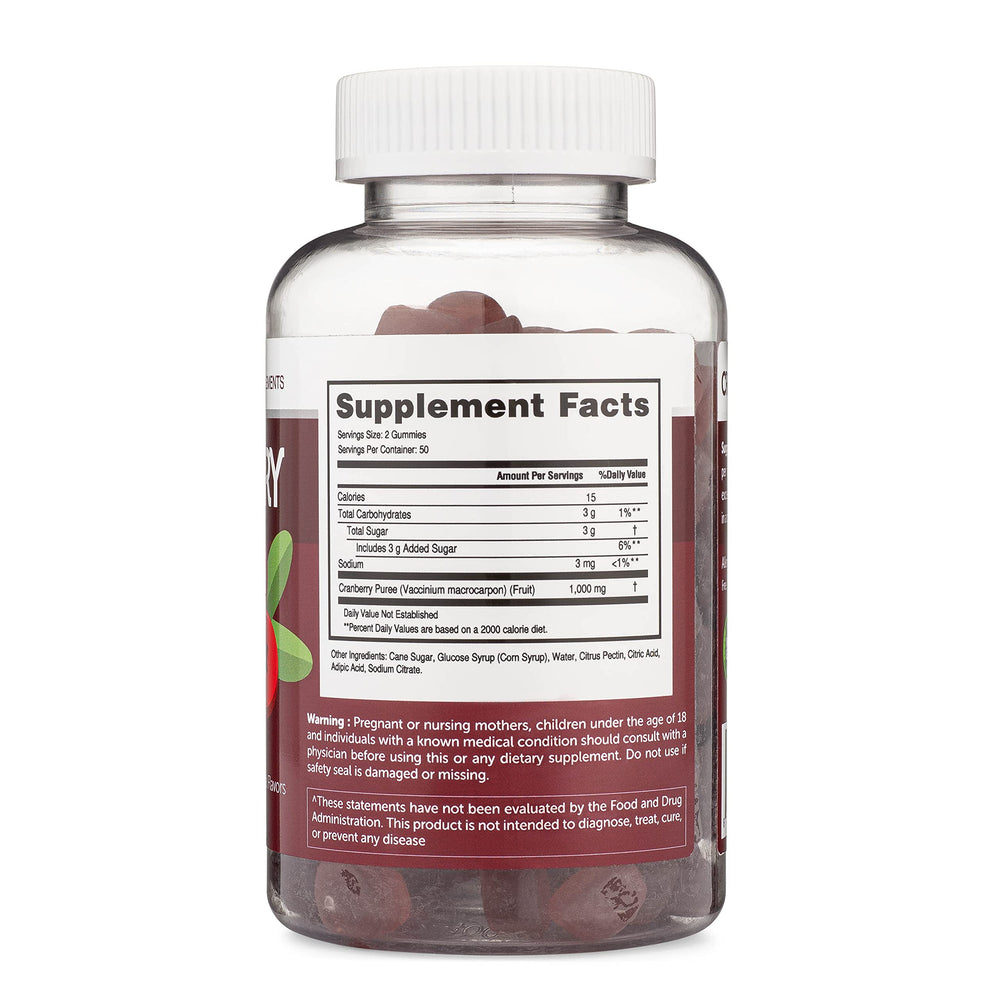 Cranberry Gummies supporting urinary tract health