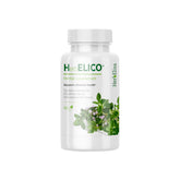 HerbELICO bottle with label showing Wild Oregano, Thyme & Summer Savory essential oils
