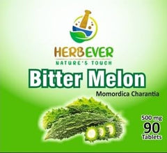 HERBEVER Bitter Melon 500 mg bottles back label and information