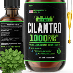 Herbify Cilantro Tincture bottle showing premium cilantro extract for daily detox