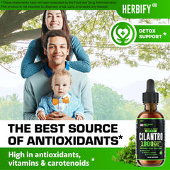 Herbify Cilantro Tincture label emphasizes USA-made quality