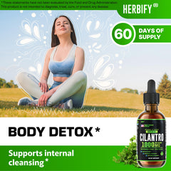 Herbify Cilantro Tincture pour demonstrates easy dosing and quick mixing