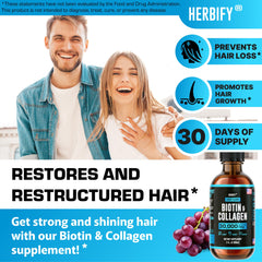 Ingredient label showing biotin and collagen