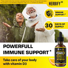 Vitamin D3 liquid drops for immune support