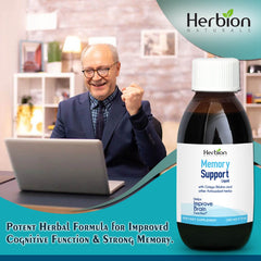 Nutrition label and ingredients information on Herbion Memory Support Liquid