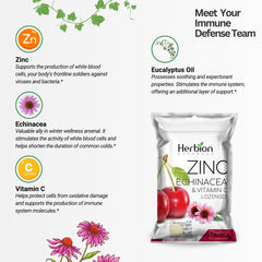 Ingredients panel showing Zinc, Echinacea, Vitamin C