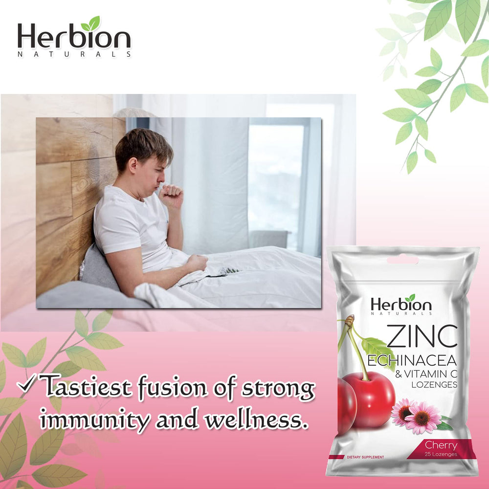 Nutrition facts and ingredients on HERBION Naturals lozenges box