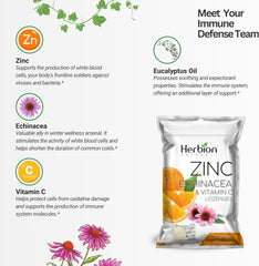 Illustration of Zinc, Echinacea and Vitamin C lozenges