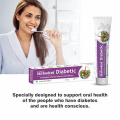 Close-up of Herbodent Diabetic Toothpaste tube