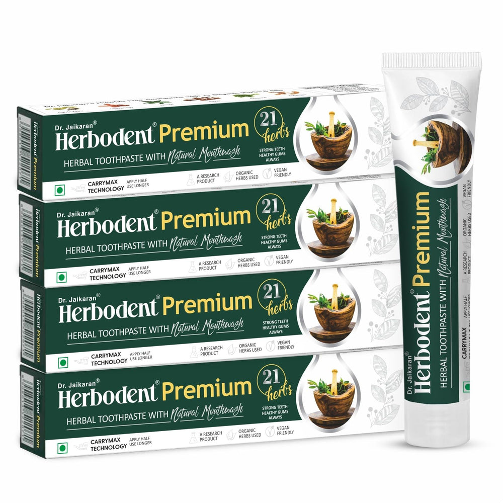 Herbodent Premium Toothpaste 4-pack front view