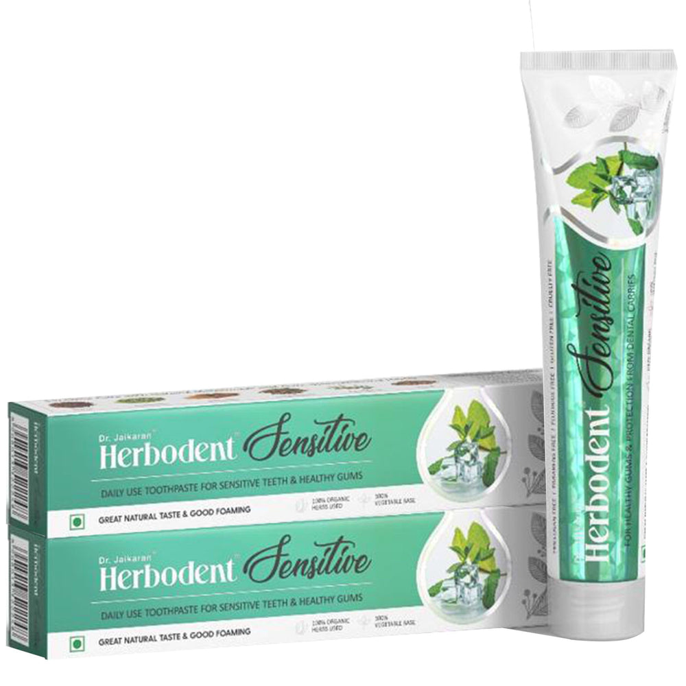 Herbodent Sensitive Toothpaste tube and packaging