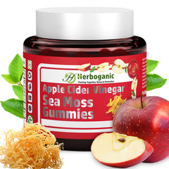 Front view of HERBOGANIC Apple Cider Gummies bottle