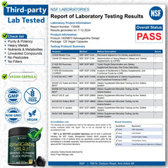 Ingredients list shows Ashwagandha, Shilajit, Panax Ginseng, Turmeric, Black Pepper