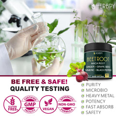 Beetroot, Maca, Ginger, and Turmeric ingredient blend