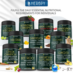 Herbpy packaging and bottle on a table