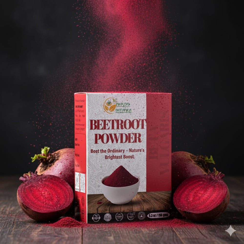 Natural pure beetroot powder close-up