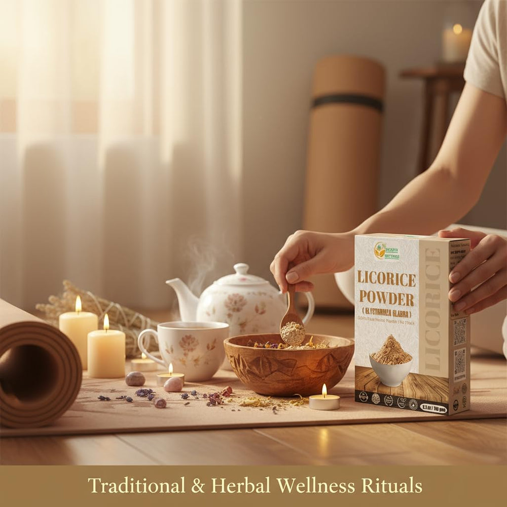 DIY skincare use: licorice root powder in a face mask bowl