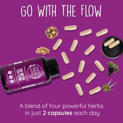 Herbs used in Go With The Flow: Chasteberry, Dong Quai, Maca, Black Cohosh