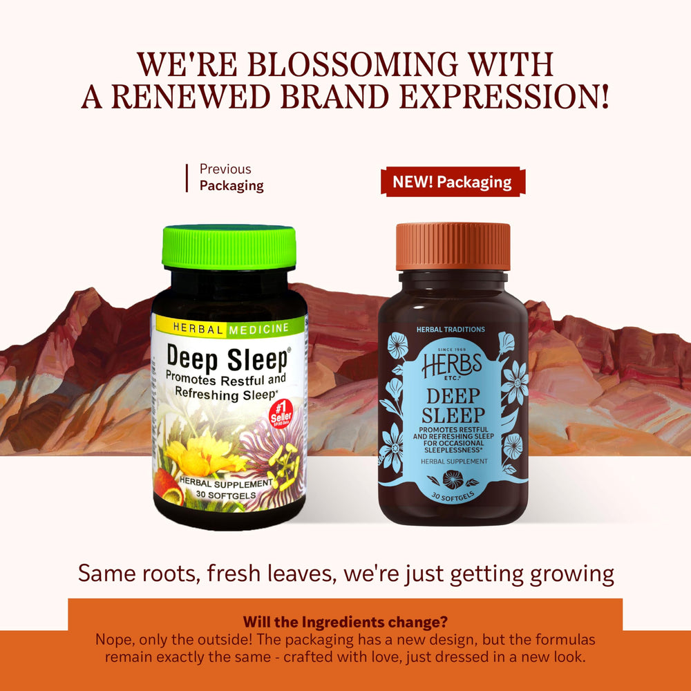 Close-up of Deep Sleep Softgels bottle label