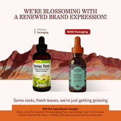 Herbs Etc. Essiac Tonic dropper releasing liquid drops for easy dilution in water.