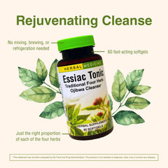 Herbs Etc. Essiac Tonic softgels pour indicating convenient routine