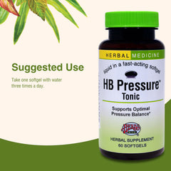 Gluten-free badge on HB Pressure Tonic label