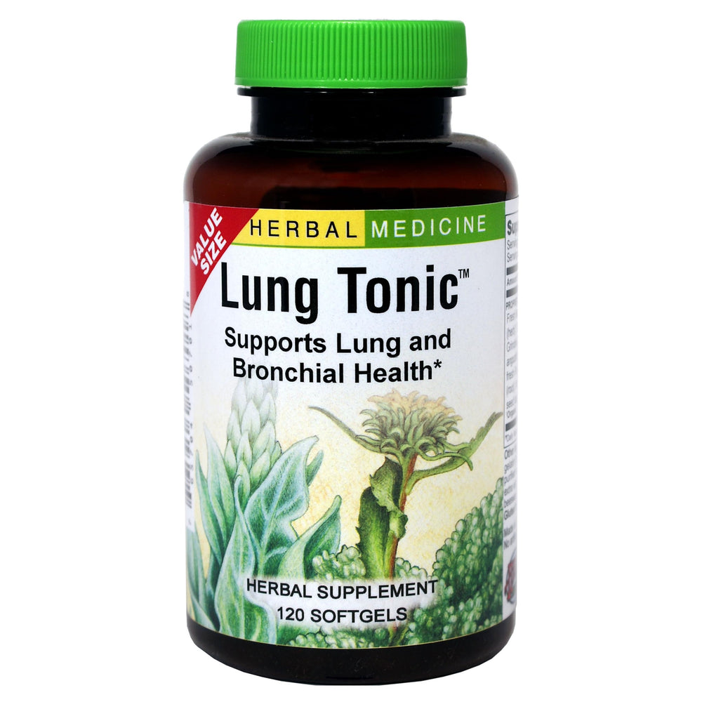 Herbs Etc. Lung Tonic bottle on a white background